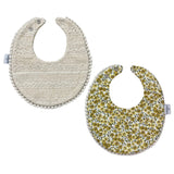 Babero Encaje Beige y Flores Amarillo
