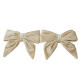 Par Moños Terciopelo Beige