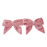 Moños Colita Grande Terciopelo Rosa