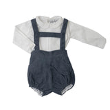 Short con Tirantes Pana Azul