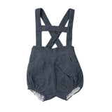 Short con Tirantes Pana Azul
