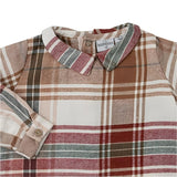 Camisa Cuello Pico Cuadros Navidad