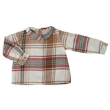Camisa Cuello Pico Cuadros Navidad