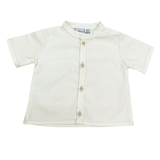 Camisa Cuello Mao Color Ivory con Botones