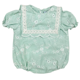 Ranita Color Verde Menta con Flores Bordadas
