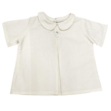Camisa Color Ivory Cuello Pan con Pinza