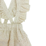 Falda con Tirantes de Encaje y Flores Ivory