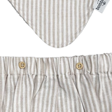 Set de Bandana y Bloomer en Rayas Blanco con Beige