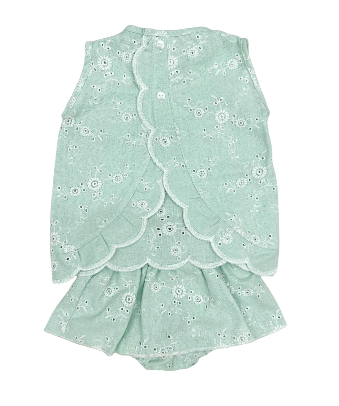 Jesusin con Falda color Verde Menta Bordado