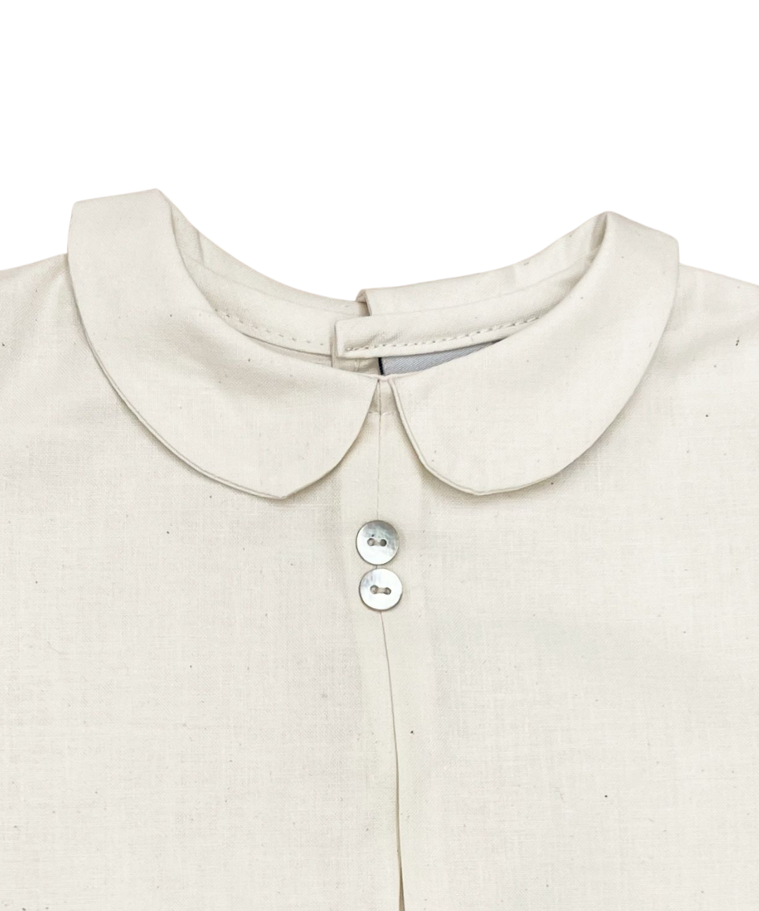 Camisa Color Ivory Cuello Pan con Pinza