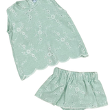 Jesusin con Falda color Verde Menta Bordado