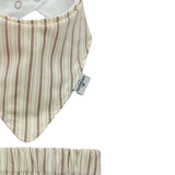 Set de Bandana con Bloomer en Beige con Rayas Cafe