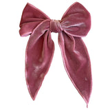 Moño Grande Terciopelo Rosa