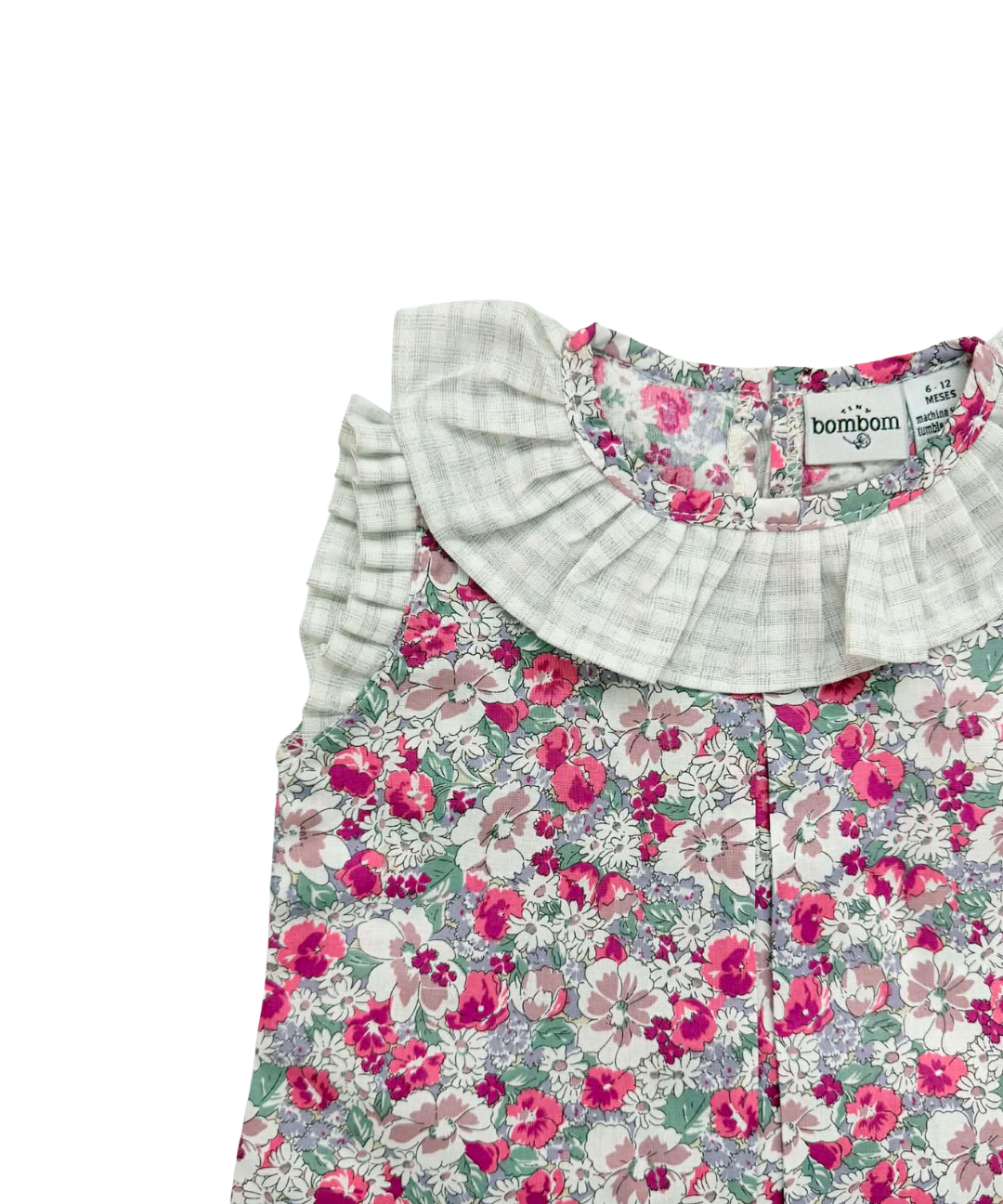 Jesusin de Flores con Cuello y Mangas de Cuadros