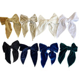 Moño Grande de Terciopelo Blanco