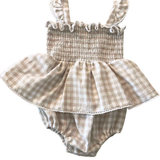 Ranita con Falda de Cuadros Beige