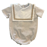 Ranita de Rayas Beige con Cuello Marinero