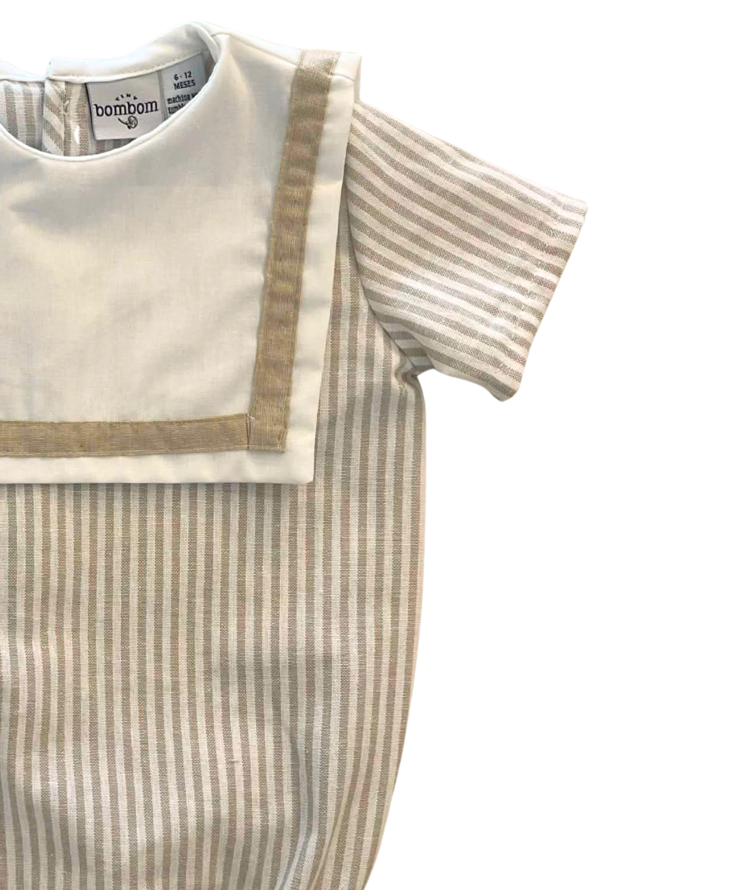Ranita de Rayas Beige con Cuello Marinero
