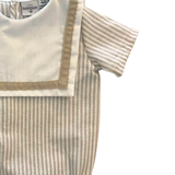 Ranita de Rayas Beige con Cuello Marinero