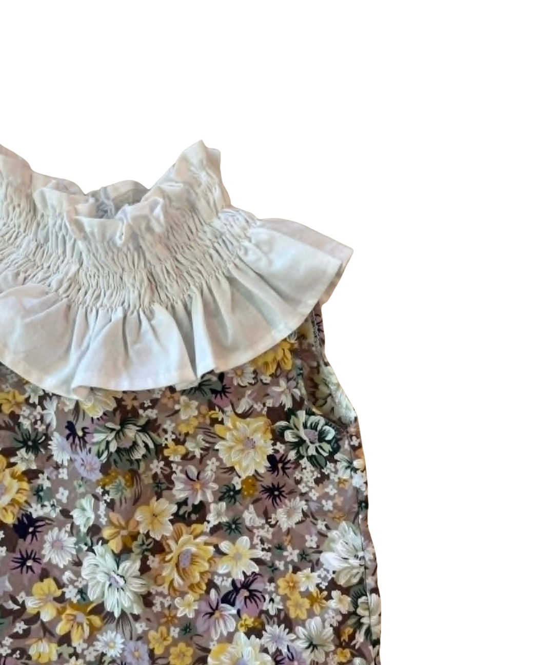 Jesusin de Flores Moradas y Amarillas con Detalle en Cuello