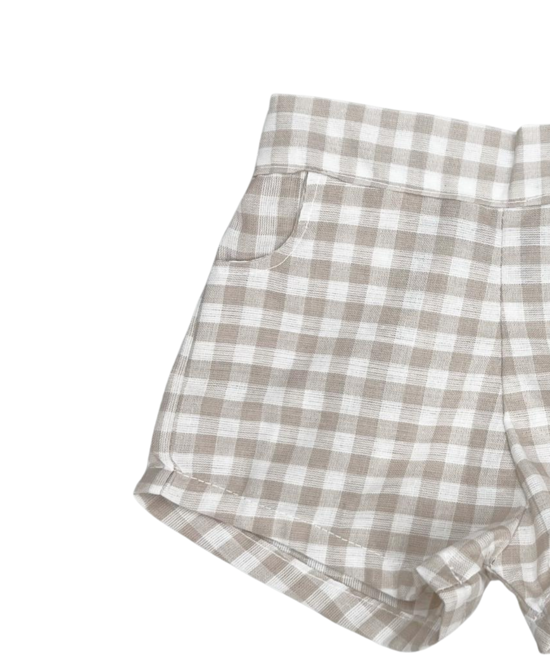 Short en Cuadros Beige
