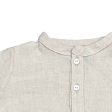 Camisa Beige Manga Corta con Tres Botones