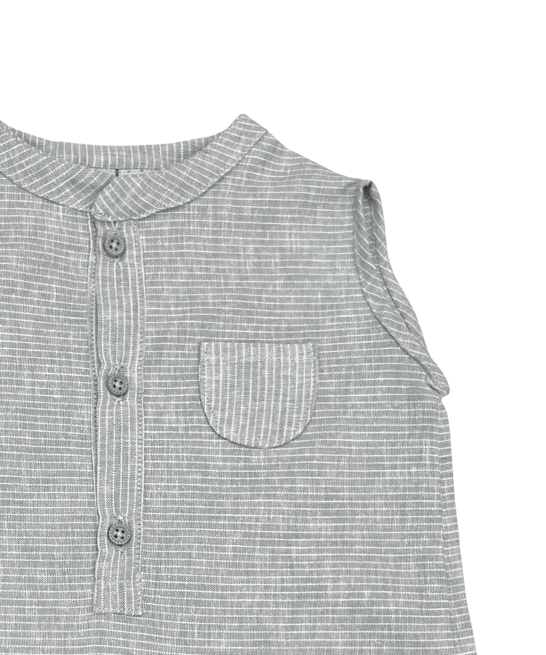 Overol Sin Mangas Gris con Rayas