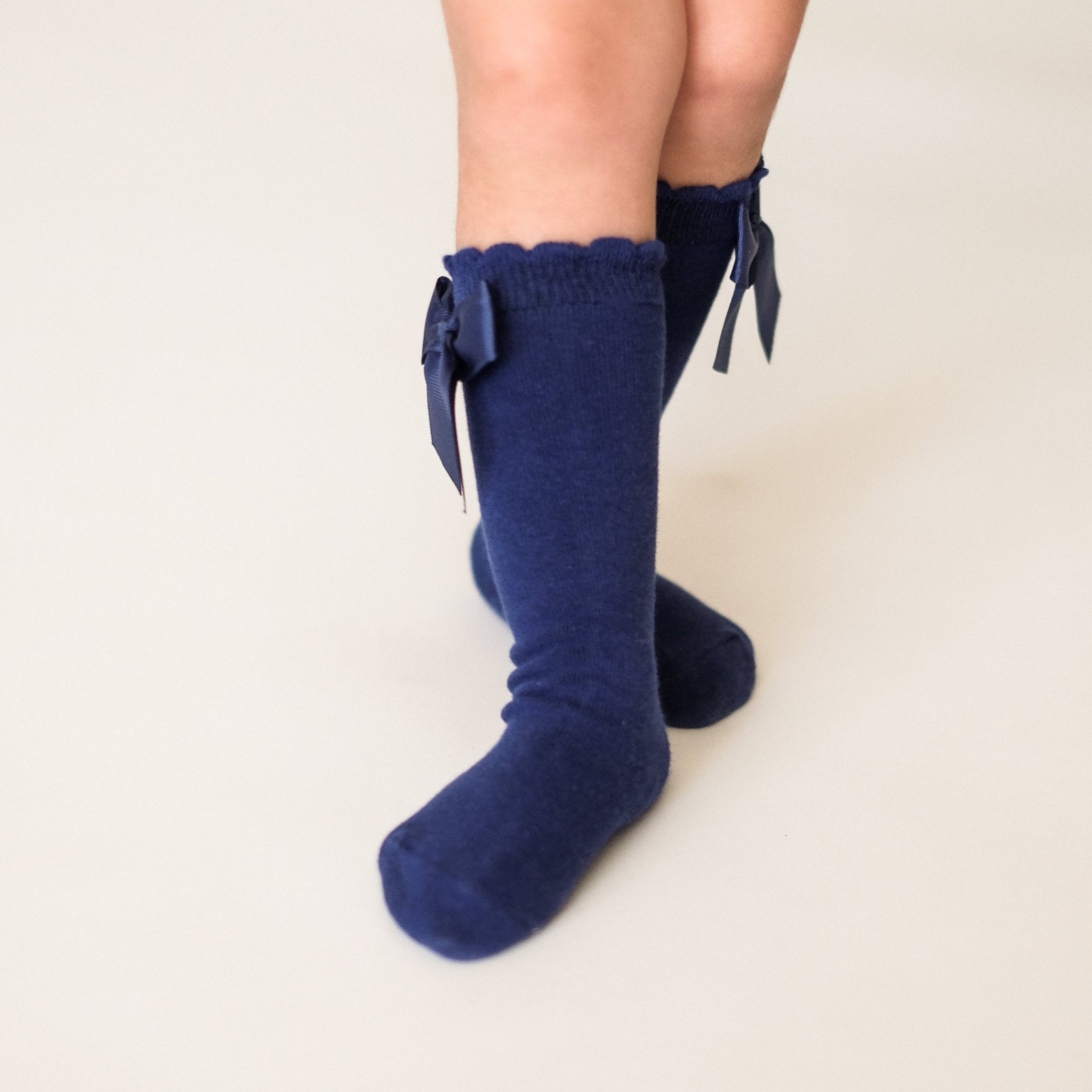 Calceta Satin Bow Navy