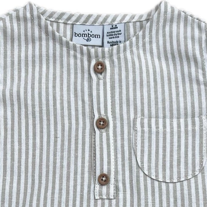 Overol de rayas ivory con beige