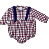 Ranita de cuardos vino con moño azul de terciopelo