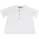 Camisa Blanca Manga Corta con Tres Botones