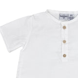 Camisa Blanca Manga Corta con Tres Botones