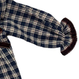 Jesusin de Cuadros Azul y Beige con Moños Cafe