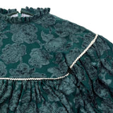 Ranita Con Falda y Capote con Flores en Terciopelo