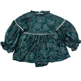 Ranita Con Falda y Capote con Flores en Terciopelo