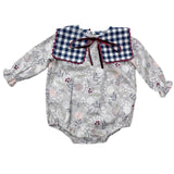 Ranita con Estampado Floral y Cuello de Cuadros