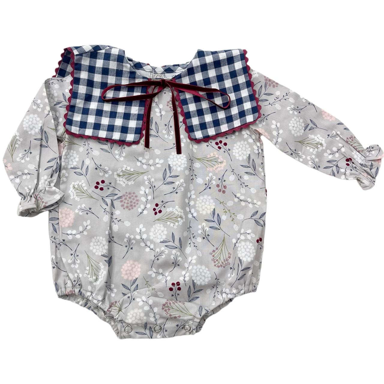 Ranita con Estampado Floral y Cuello de Cuadros
