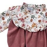 Ranita Diseño Floral con Pana