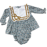 Jesusin con Estampado Floral y Moño Mostaza