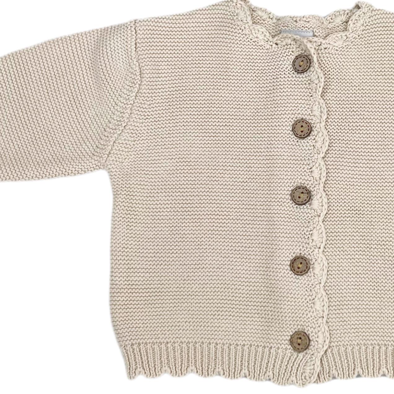 Sueter Tejido Beige con Botones