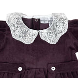 Ranita de Pana Color Vino con Encaje en Cuello