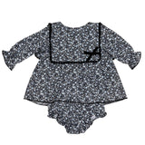 Jesusin de Flores Azul con Moños de Terciopelo