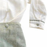 Conjunto de Lino Beige con Verde