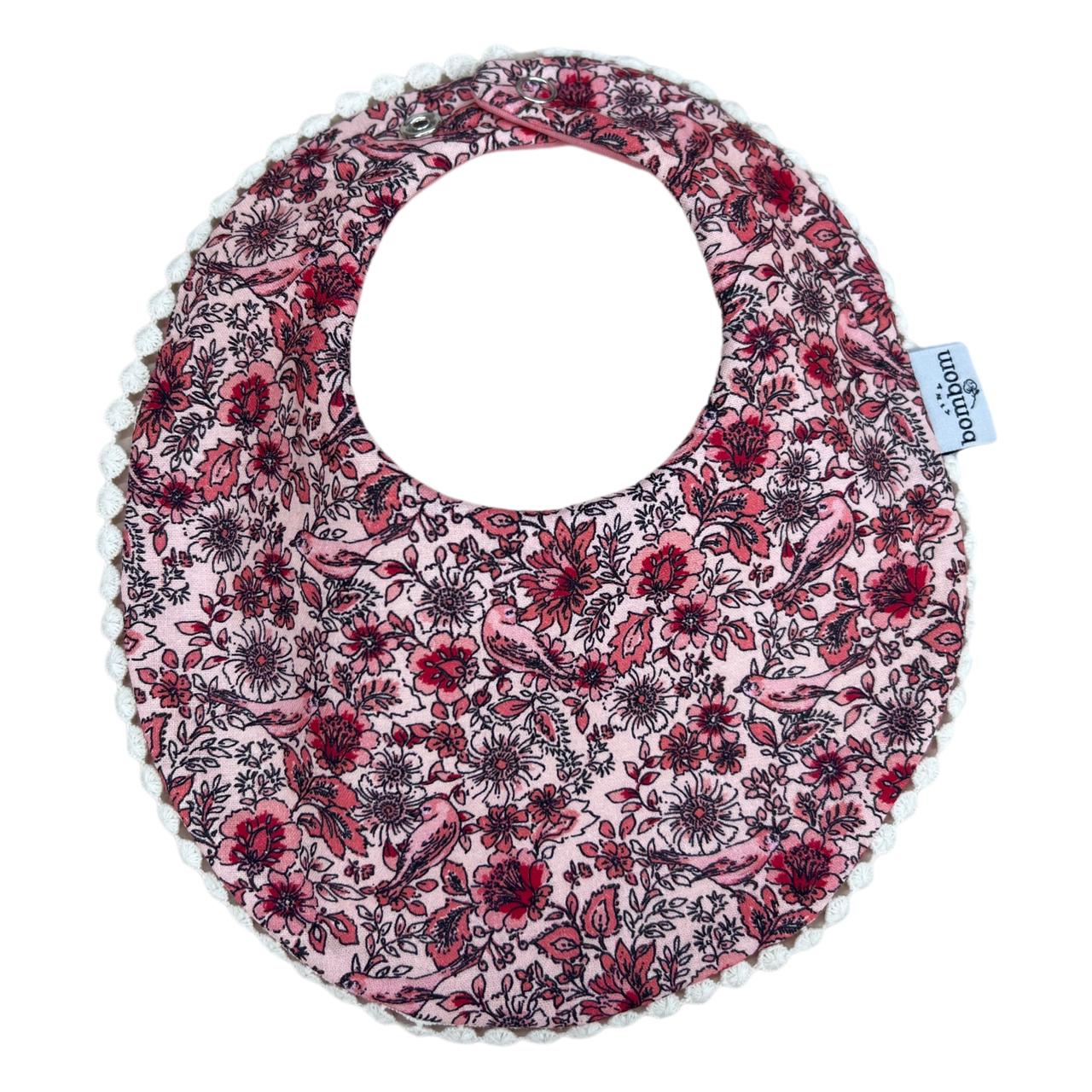 Babero Flores Rosa Reversible