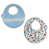 Babero Flores Primavera con Azul y Encaje