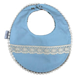 Babero Flores Primavera con Azul y Encaje