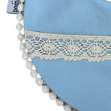 Babero Flores Primavera con Azul y Encaje