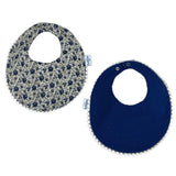 Babero Flores Azul Reversible