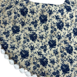 Babero Flores Azul Reversible
