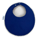 Babero Flores Azul Reversible